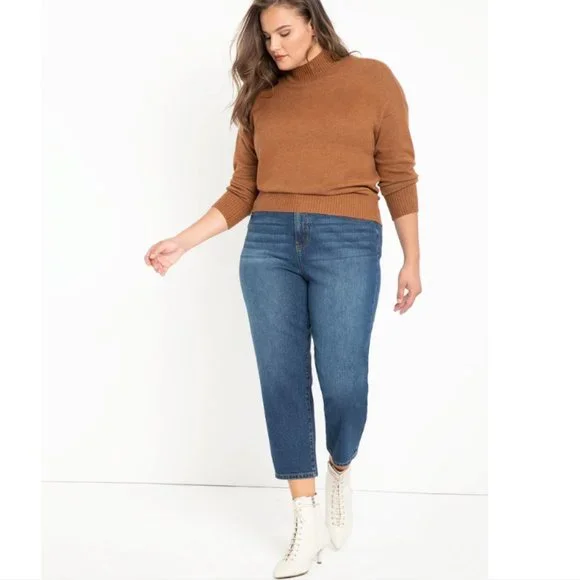 Eloquii Classic Fit Stretch Denim Mom Jean 26 - Picture 1 of 5